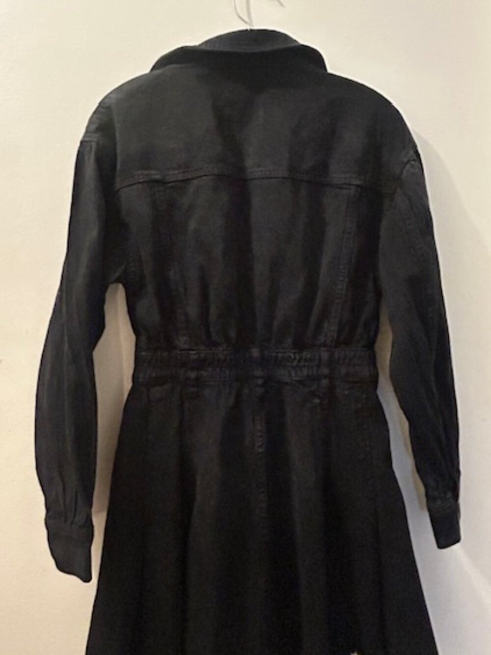 We the Free Free People Chain of Command Black Denim Fray Fitted Mini Dress NEW - Picture 15 of 16